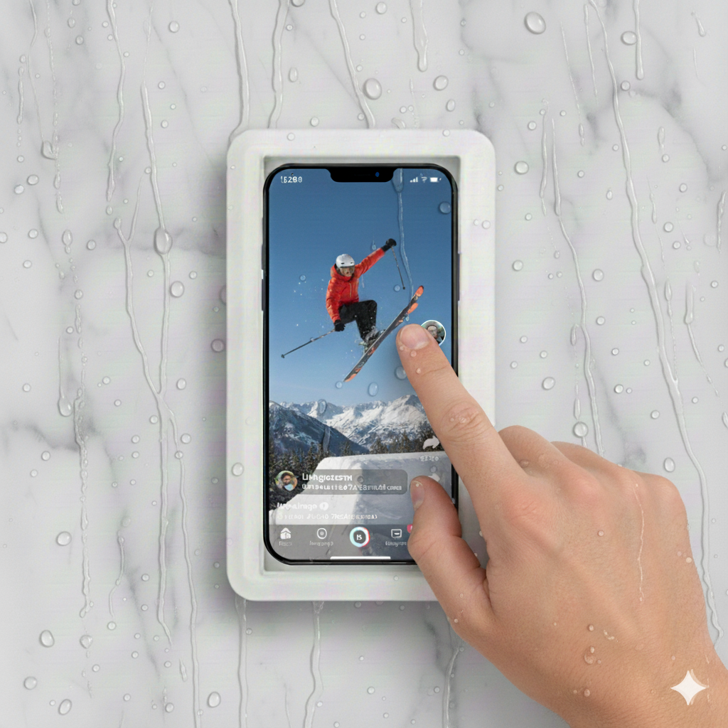 PhoneSplash – Boîte étanche pour smartphone sous la douche